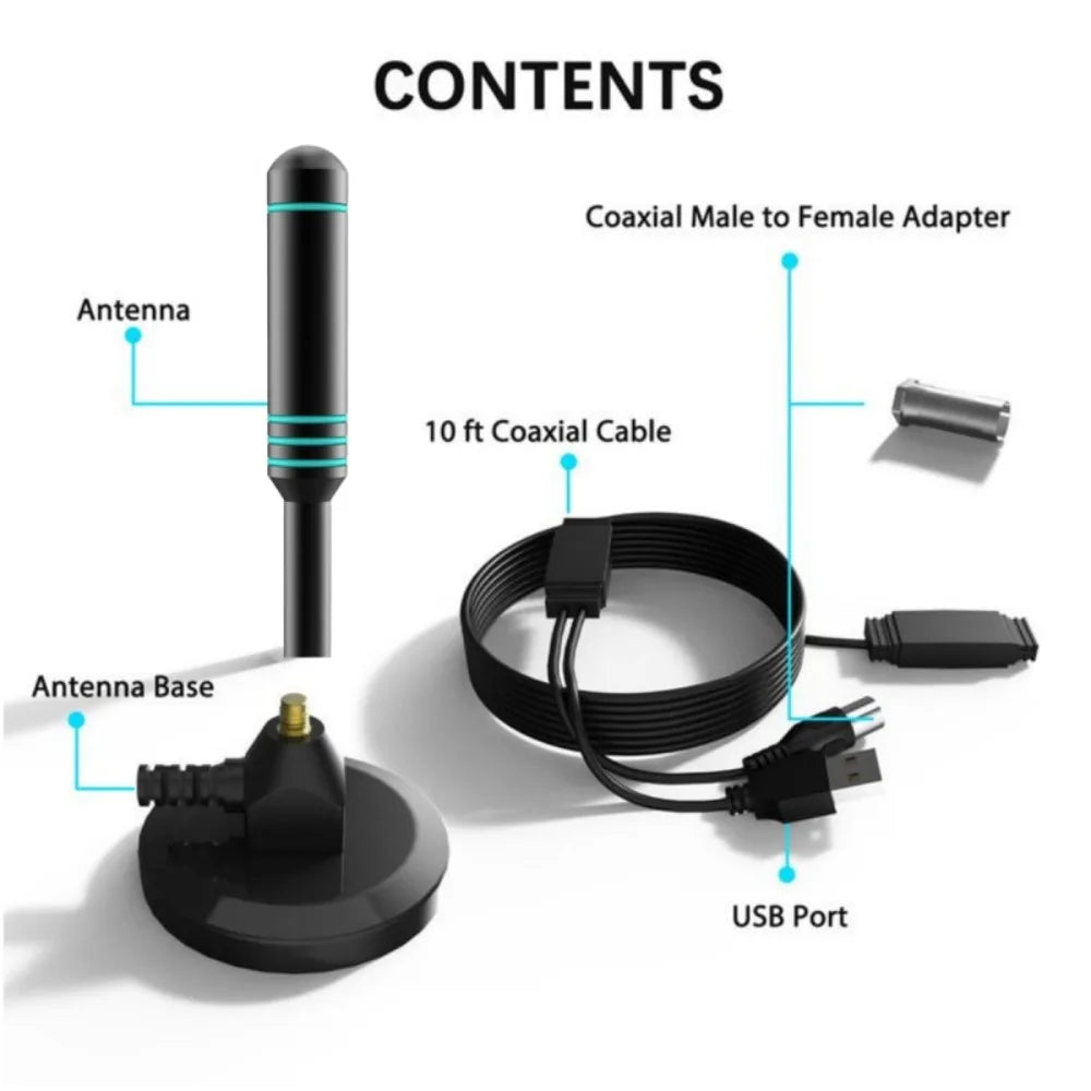2025 Suction Cup HDTV Antenna 4K 1080P – Indoor & Outdoor
