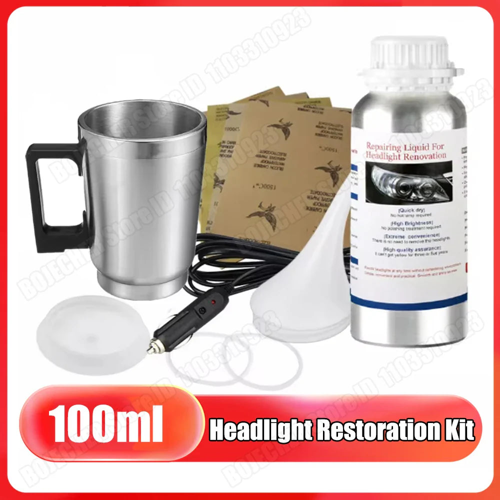 Car Headlight Restoration Kit – Polish, Deoxidize & Clarify