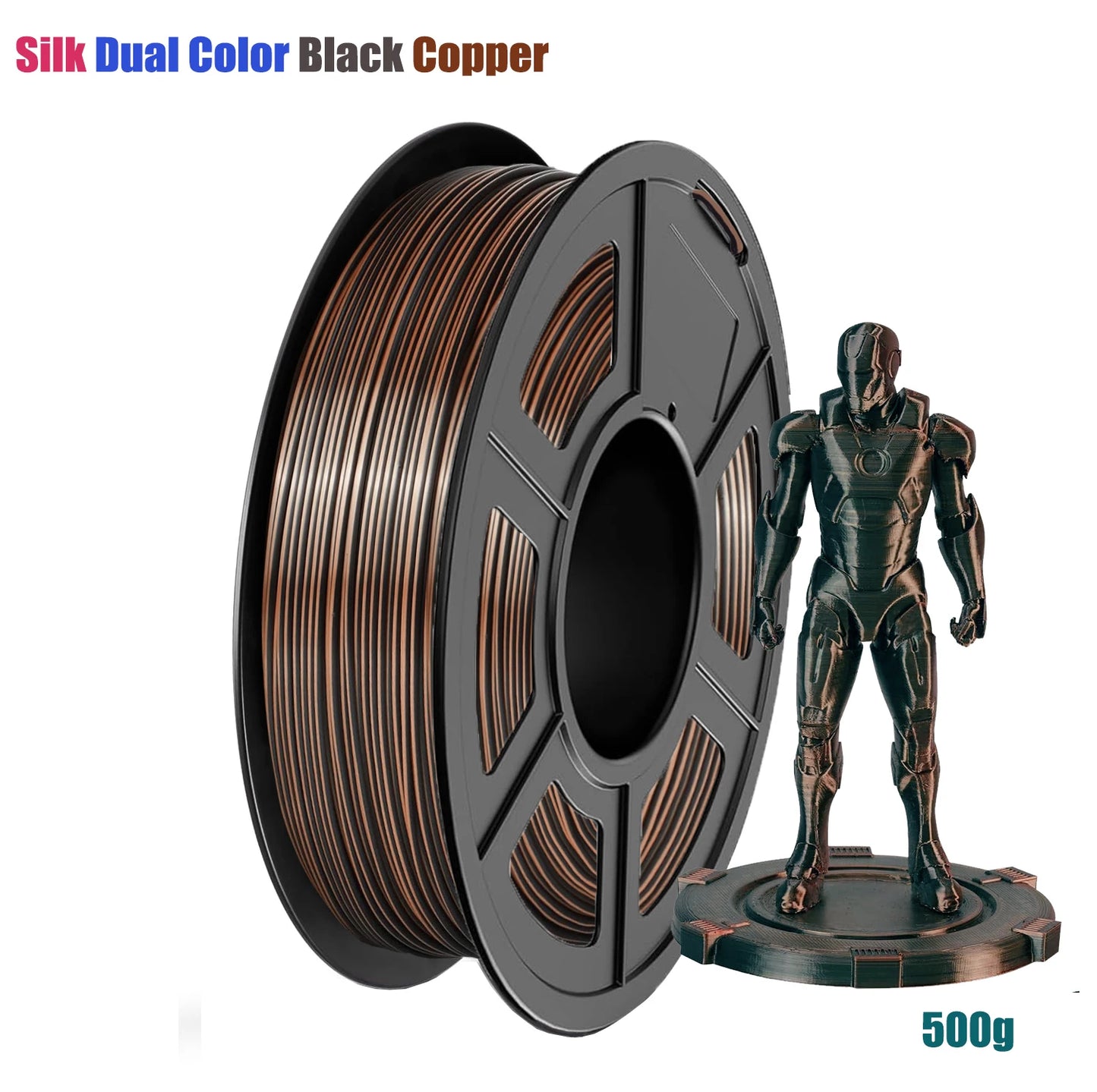 Silk Dual Color PLA Filament 1.75mm Bicolor Two-Tone 3D Print