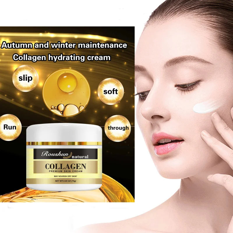 ROUSHUN COLLAGEN PREMIUM SKIN CREAM Moisturizing and nourishing facial care cream suitable for all seasons Peaceful Pleasures Health and Wellness