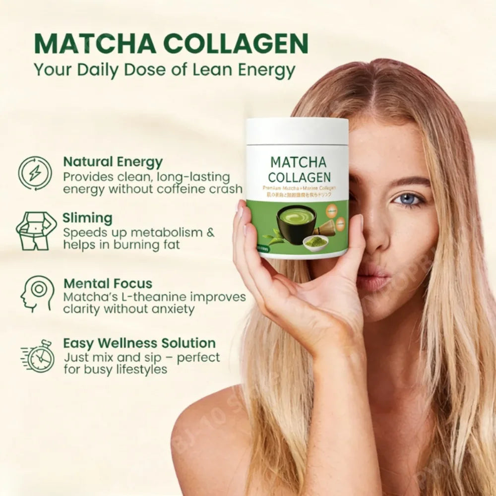 Matcha Collagen Powder | Organic Green Tea | Hair Skin Nails 90g