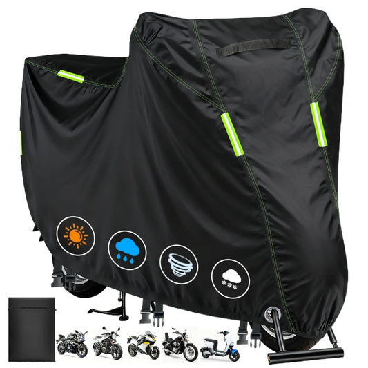 Motorcycle Cover Waterproof All Season Dustproof UV Protective Outdoor Indoor Scooter 190T Wear-resistant Fabric Motorbike Cover Peaceful Pleasures Health and Wellness