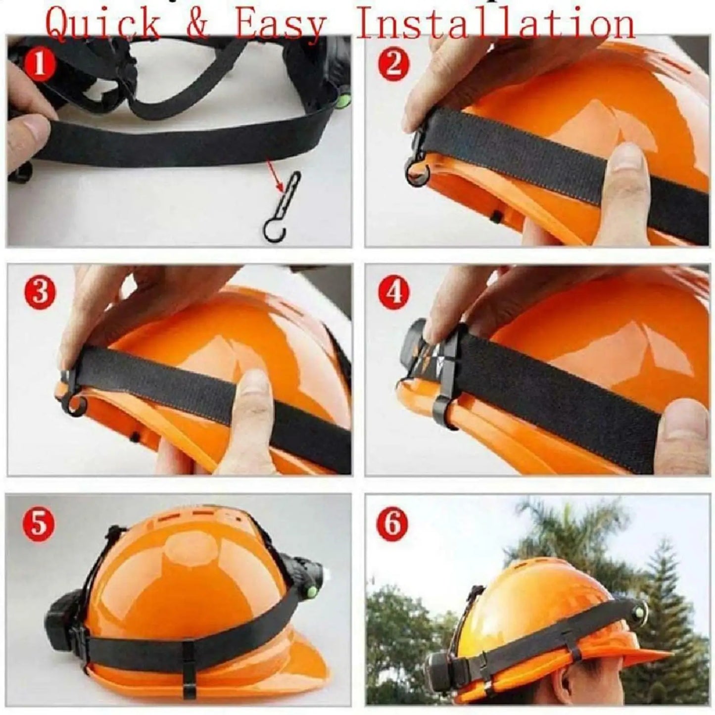 10-Pack Hard Hat Headlamp Clips | ABS Helmet Light Clamps Helmet Headlamp Clips Peaceful Pleasures Health and Wellness