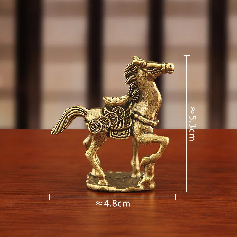Bronze Horse Desktop Decoration Living Room Tea Table Sculpture Metal Craft Home Decorations Chinese Zodiac Horse Statue муравьи Peaceful Pleasures Health and Wellness 01