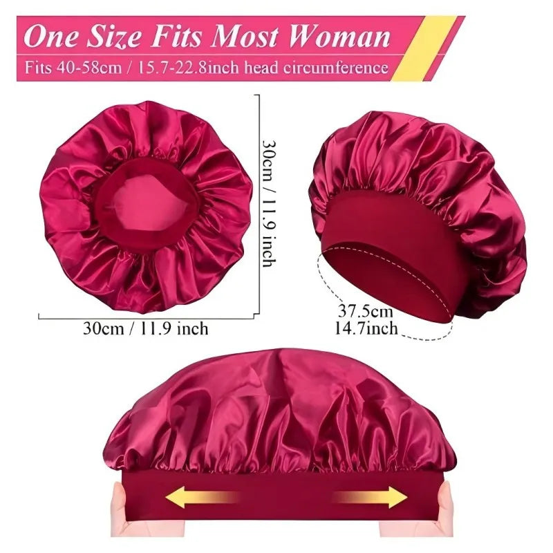 Satin Silk Sleeping Headband & Shower Cap for Women