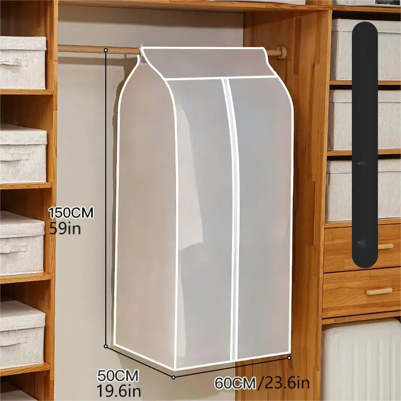 1pc Clothes Dust Cover Wardrobe Hanging Window Dust Cover Clothing Cover Cloth Household Clothing Cover Hanging Clothes Bag Peaceful Pleasures Health and Wellness 50X60X150CM