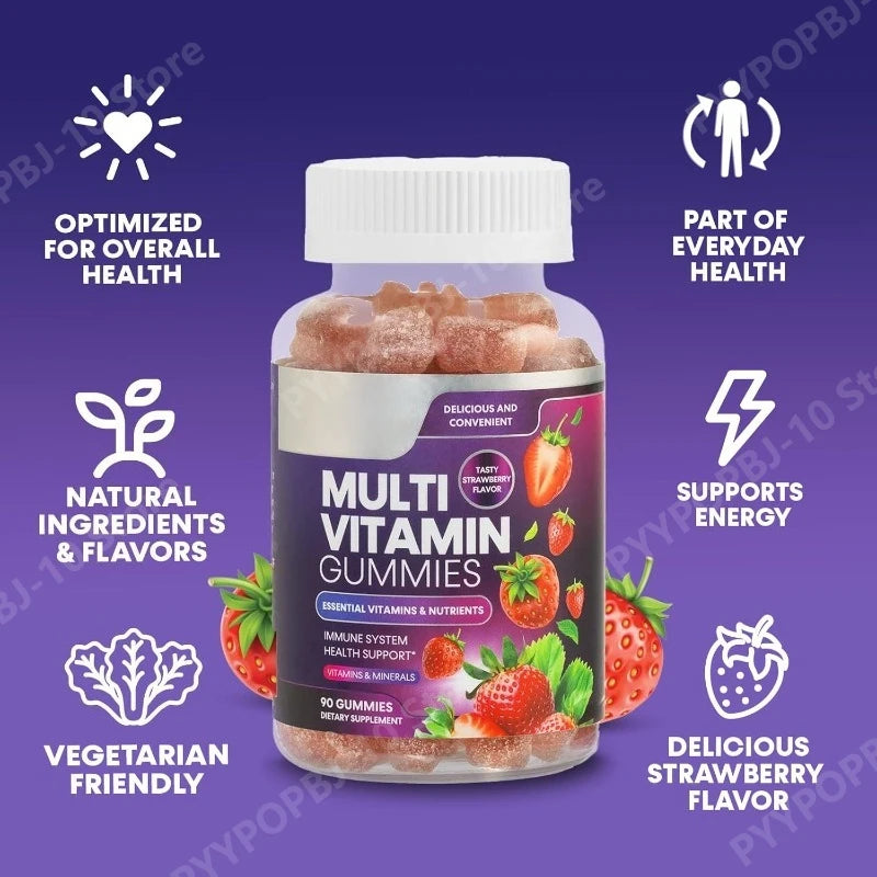Adult Multivitamin Gummies – Vitamins A, C, D & B12 | 90 Count