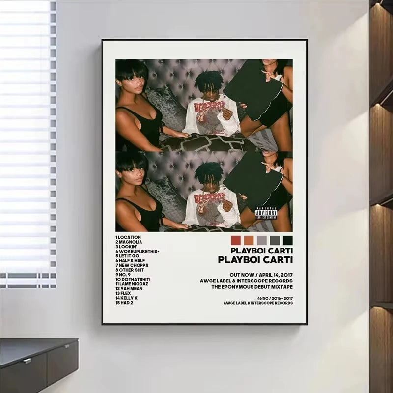 Playboi Carti Canvas Poster | Whole Lotta Red & Die Lit Wall Art