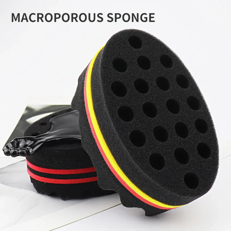 5pcs Oval Double-Side Magic Twist Hair Brush Sponge,Sponge Brush for Natural,afro Coil Wave Dread Sponge Brushes Peaceful Pleasures Health and Wellness