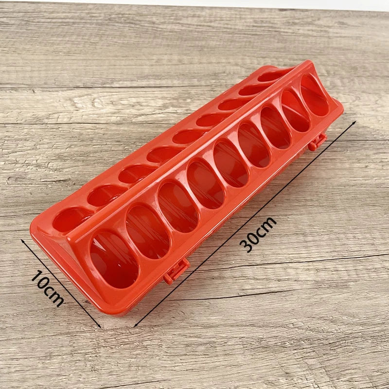 Flip Top Chicken Feeder Trough – No Mess Multi-Hole Poultry