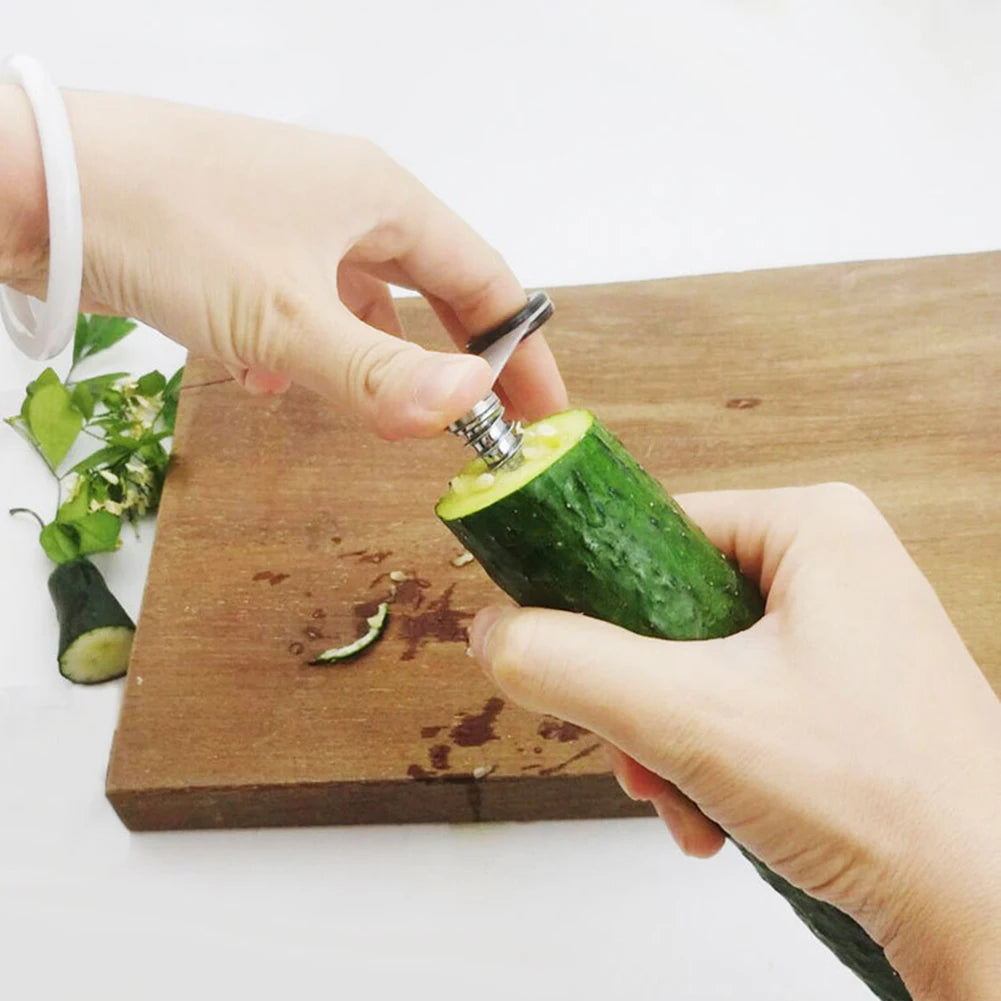 Stainless Steel Spiral Vegetable Cutter | Manual Slicer Tool Spiral Vegetable Cutter Peaceful Pleasures Health and Wellness