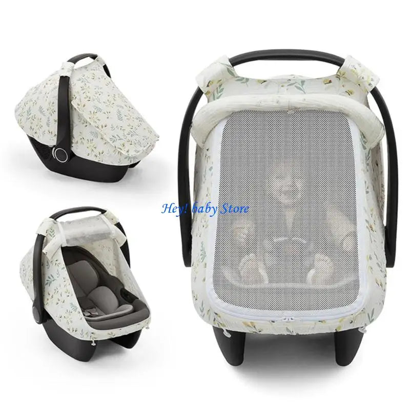 Baby Car Seat Cover | Breathable Cotton Double Window Sunshade