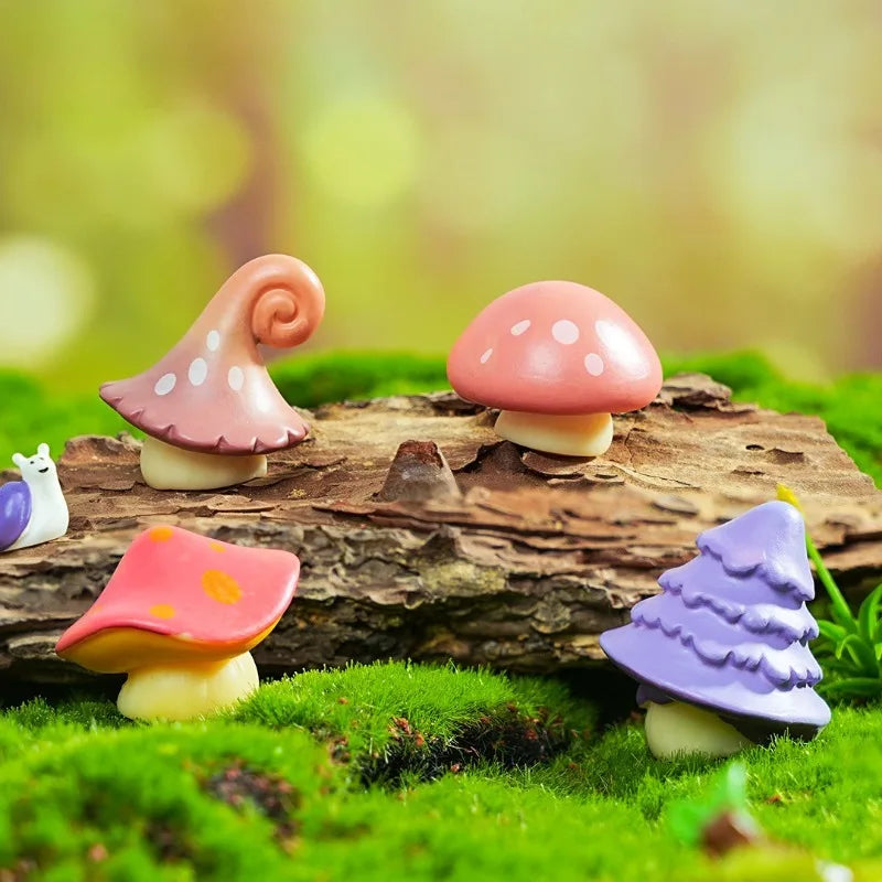 Simulated Mushroom Ornament Cute Mushroom Micro Landscape Decoration Gardening Decoration Resin Craft Bonsai DlY Plant Ornament Peaceful Pleasures Health and Wellness