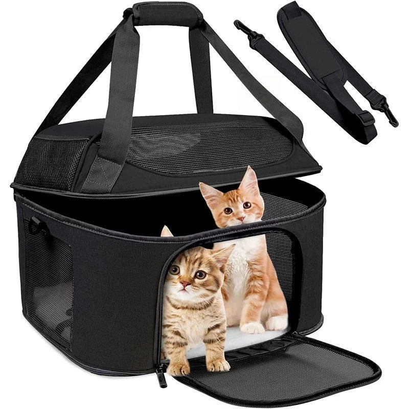 Soft-Sided Collapsible Pet Carrier | Cats & Dogs Travel Bag
