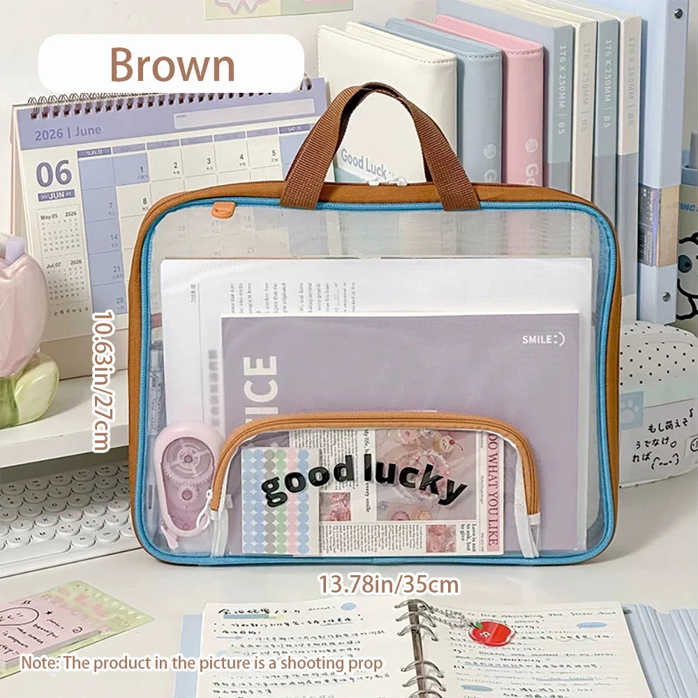 Horizontal Subject Classification Bag Student Hand-held Multi-layer