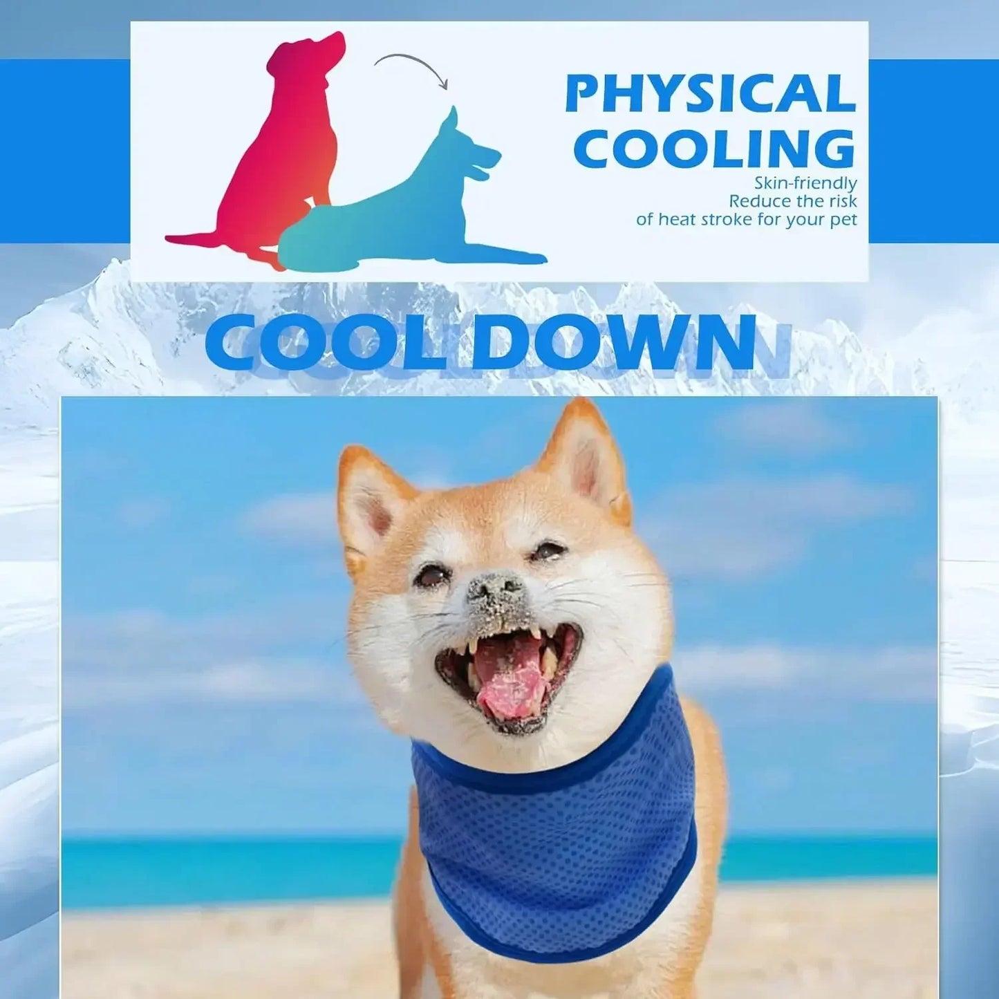 Pet Cooling Bandana Scarf for Dogs & Cats | Summer Neck Wrap