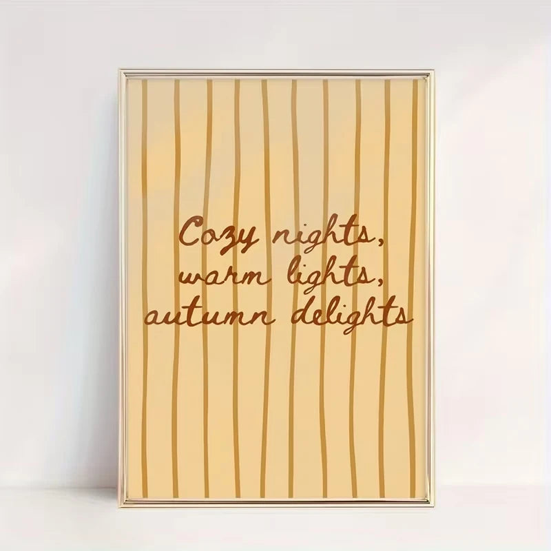 Warm Lights & Cozy Nights Minimalist Canvas Wall Art Print