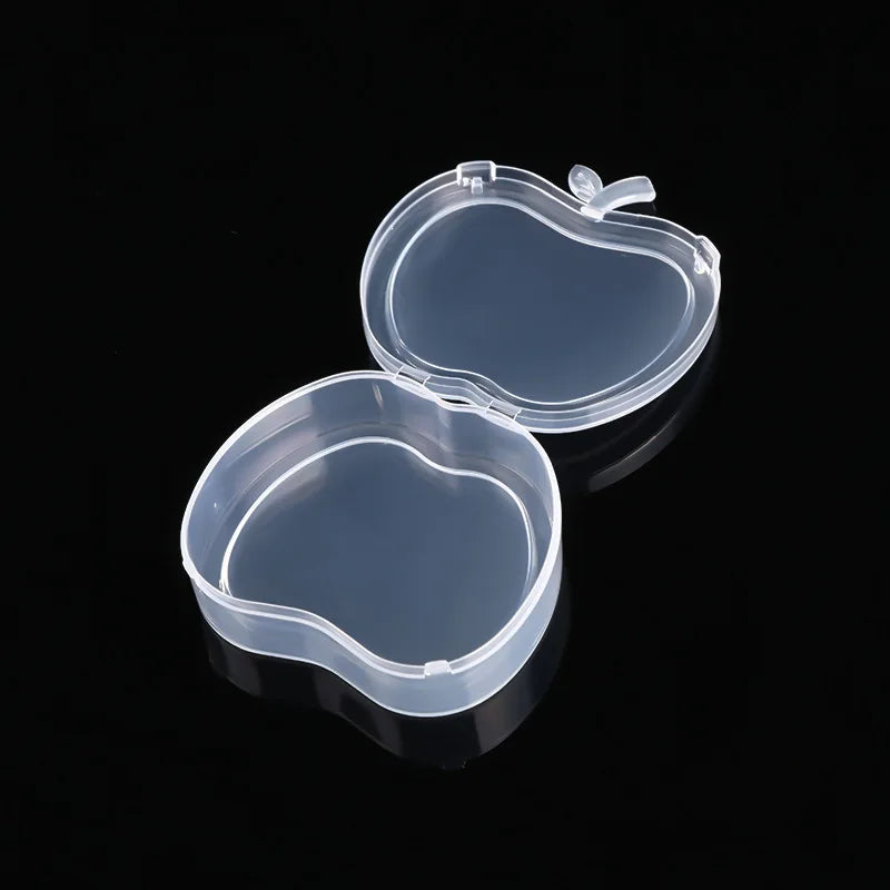 8pcs Rectangular and Apple Shaped Plastic Transparent Storage Portable Sealed Storage Box with Lid Jewelry Anti Oxidation Boxs Peaceful Pleasures Health and Wellness