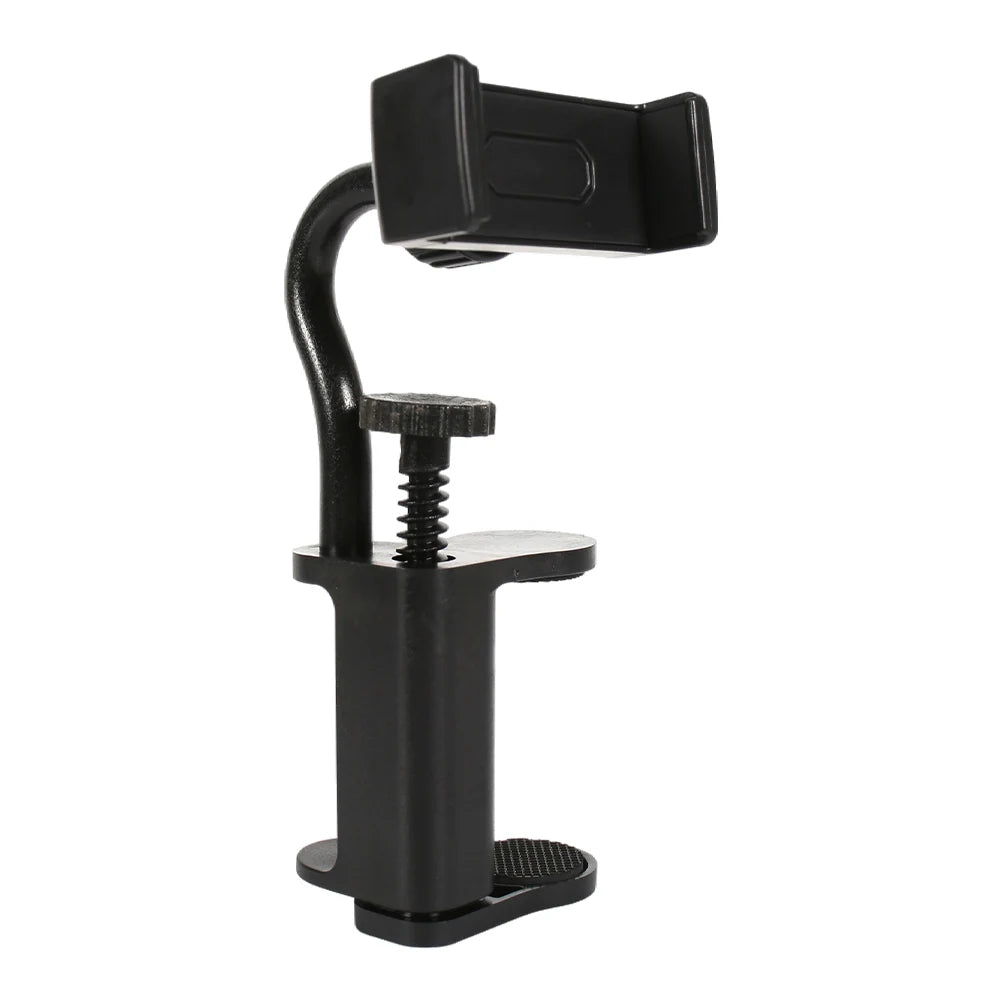 Adjustable Phone Support Hands-Free Guitar Stand Holder Multi-Purpose Guitar Camera Clamp for Microphones Stand/Smartphones Peaceful Pleasures Health and Wellness as show