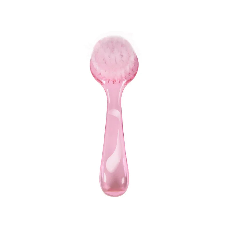 Plastic Non-electric Cleansing Brush Exfoliating Facial Cleanser Brush Face Cleaning Washing Soft Bristle Brush Scrub Peaceful Pleasures Health and Wellness Pink