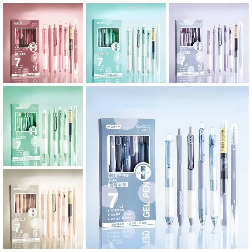 Korean ST Nib Press Gel Pen 0.5mm Black Ink Signature Pen Writing Smoothly Quick-Drying Ballpoint Pen Office Peaceful Pleasures Health and Wellness