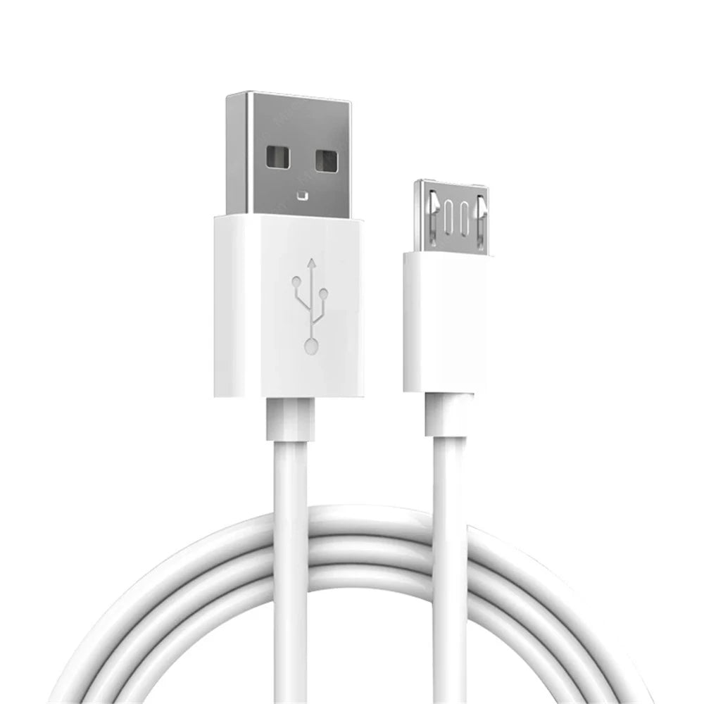 Micro USB Cable 2.4A Fast Charging & Data Sync | 1M–3M Peaceful Pleasures Health and Wellness WHITE 0.2m