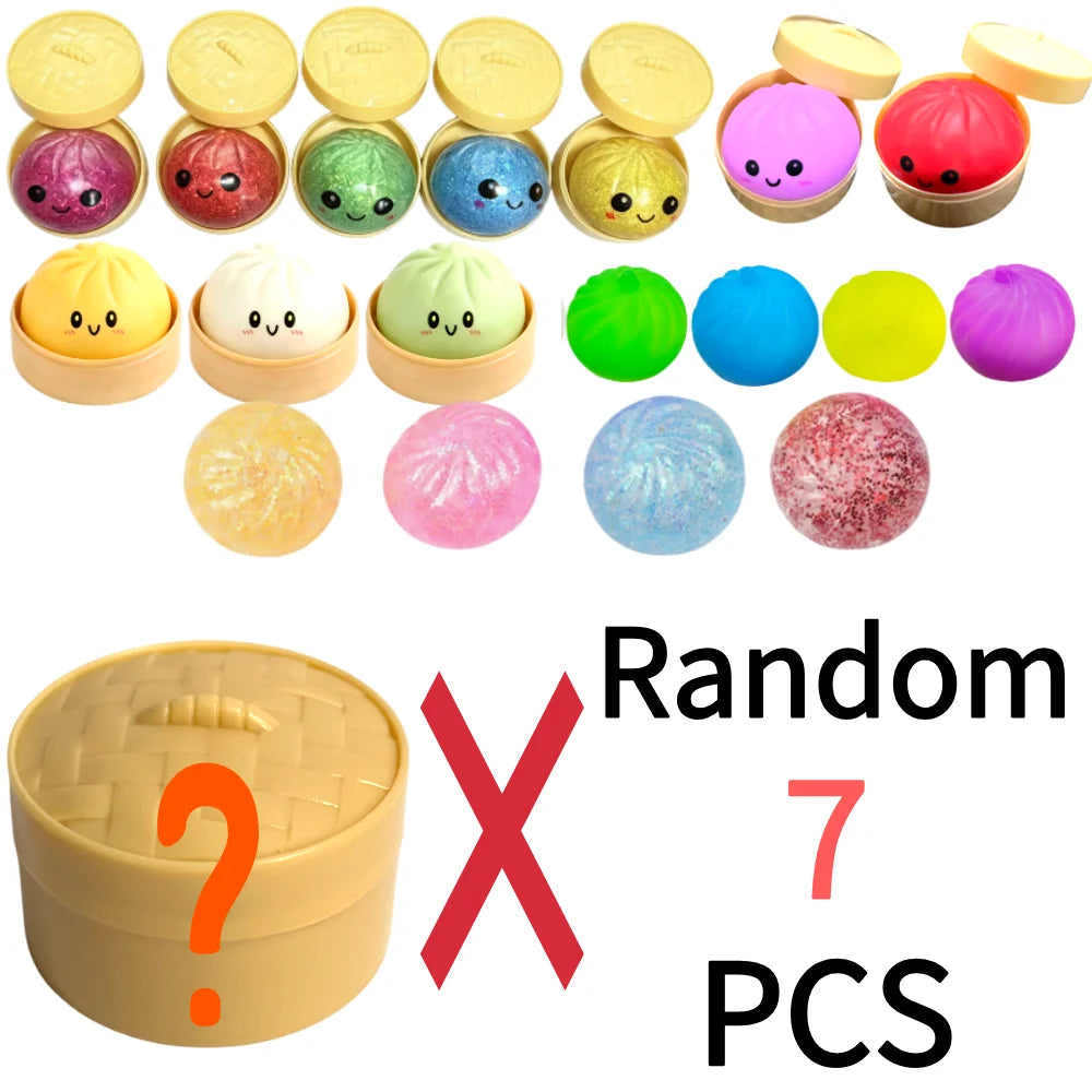Mini Dumpling Squeeze Toy | Bamboo Steamer Fidget Stress Ball