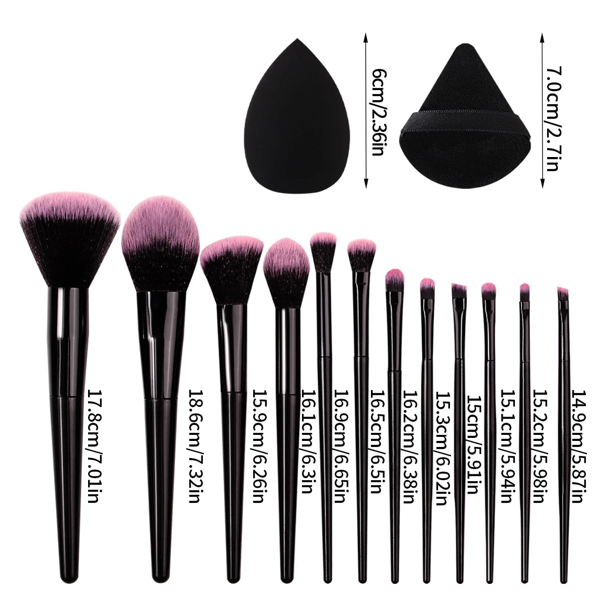 KOSSHOW 16PC Makeup Brush Set – Soft Nylon Bristles & Sponge
