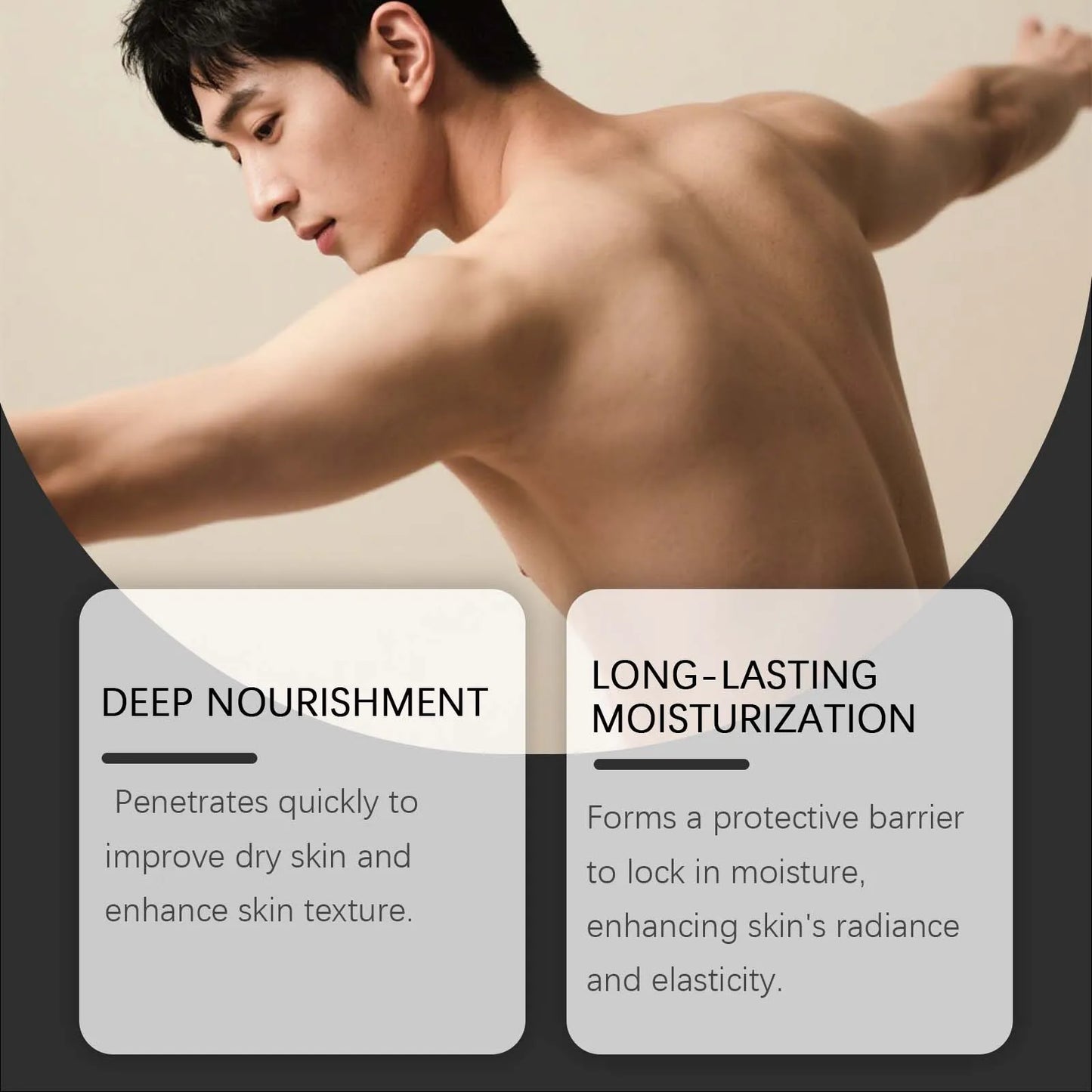East Moon Men's Scented Body Cream Sandalwood Extract Non Greasy Fast Absorbing Improves Skin Texture Elasticity For Dry Skin Peaceful Pleasures Health and Wellness