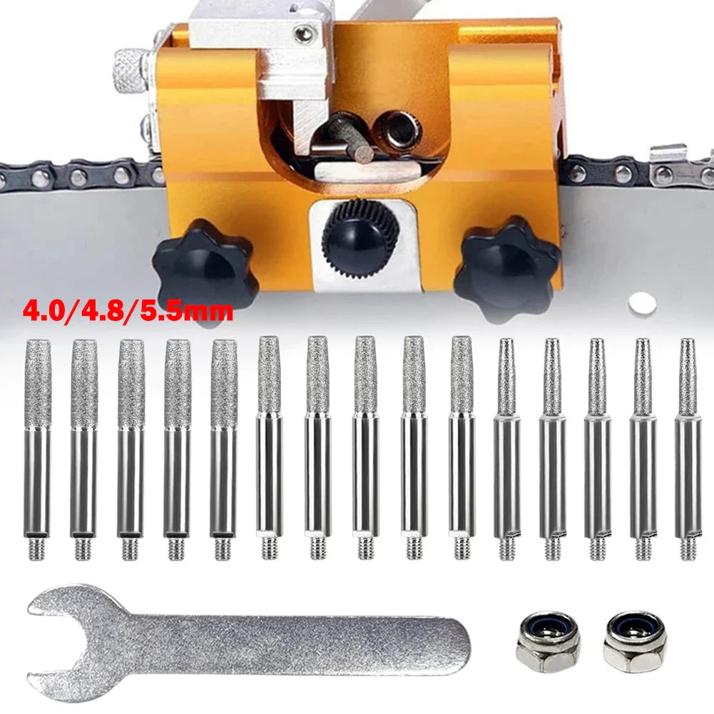 6-Piece Diamond Chainsaw Chain Sharpener Kit 4–5.5mm