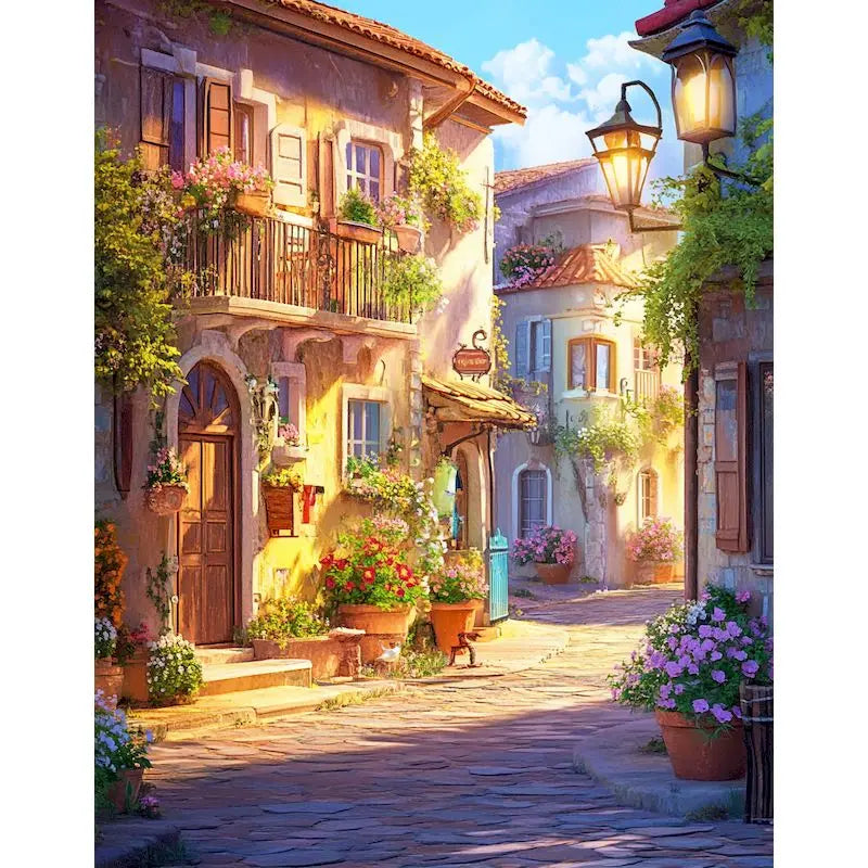 GATYZTORY Frame Painting By Numbers Kits Town Landscape Modern Drawing Coloring By Numbers Acrylic Paint For Home Decor Peaceful Pleasures Health and Wellness 11-2 50x70cm Unframed