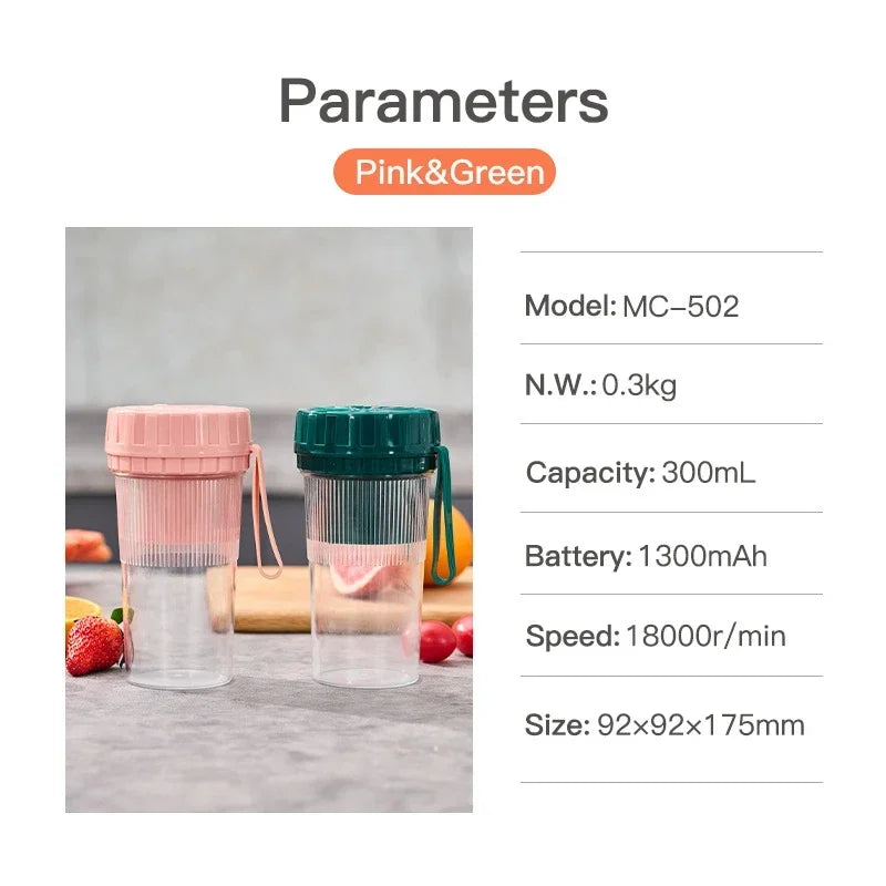 Household Mini Juicer Fruit Milkshake Blender Wireless Juicer Portable Electric Multi-function Powerful Speed Regulation Peaceful Pleasures Health and Wellness