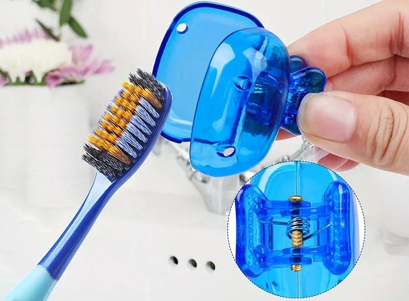 1PCS Travel Toothbrush Head Covers Toothbrush Protector Cap Brush Pod Case Protective Portable Plastic Clip For Household Travel Peaceful Pleasures Health and Wellness