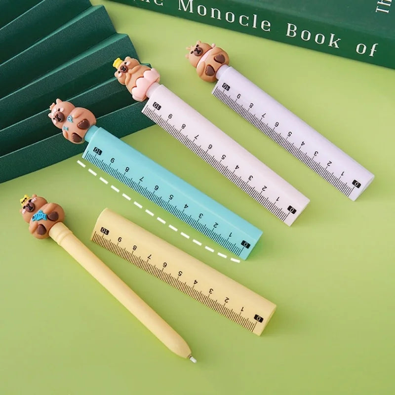 Bview Art 4-Pack Ruler Pens Multifunctional Scale Gel Pen Cute