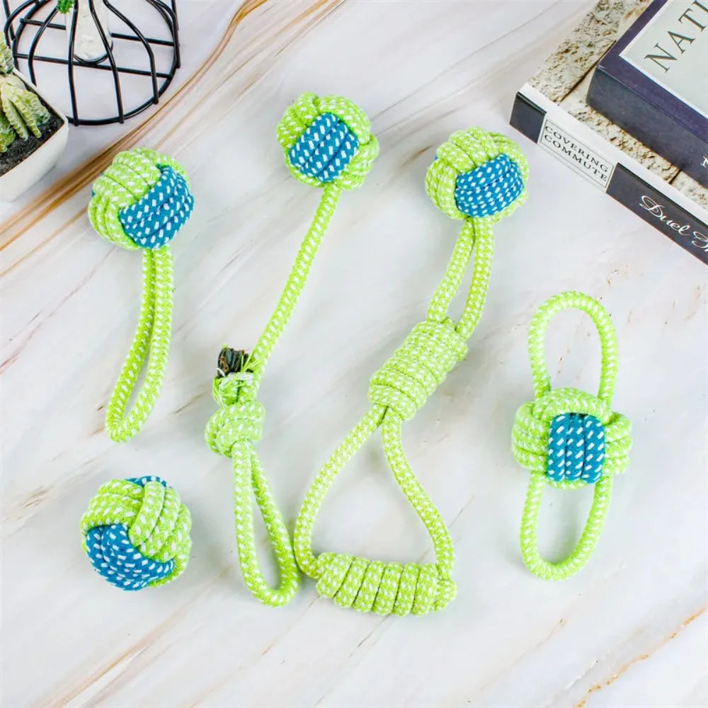 Dog Toy Rope Ball Toy for Dogs Training Toy for Dogs Teeth Cleaning Tug Toy Interactive Knot Rope Resistant To Biting Molars Peaceful Pleasures Health and Wellness