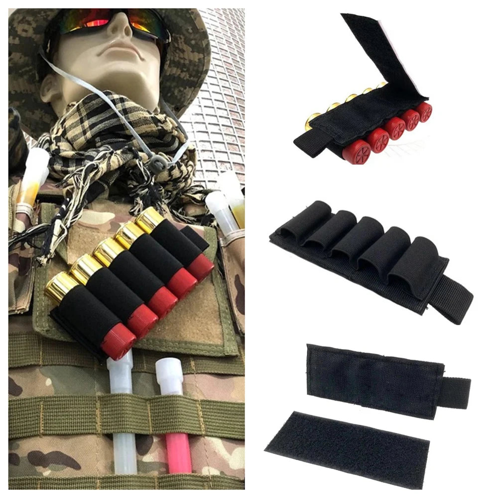 Tactical Shell Card Holder Shotgun Cartridge Card for Buttstock and Side Saddle with Adhesive Backing Sticker.5 Rounds for 12GA Peaceful Pleasures Health and Wellness Default Title