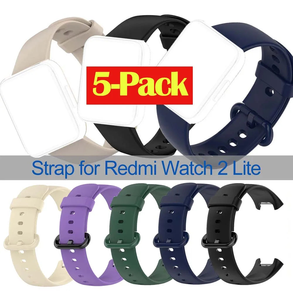 5-Pack Silicone Bands for Redmi Watch 2 Lite & Xiaomi Mi Watch 2 Peaceful Pleasures Health and Wellness