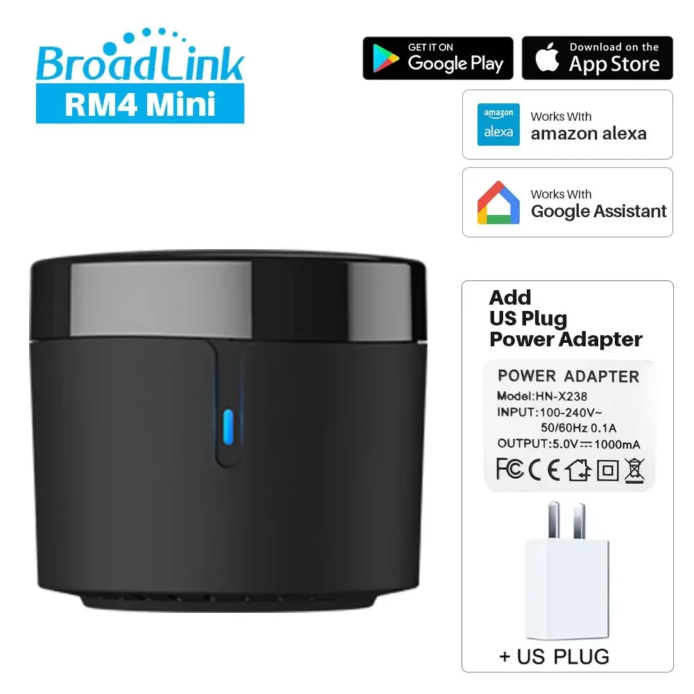 Broadlink Rm4 Mini Smart Remote Control Infrared Universal IR Audio Video Smart Home work with Google Home Alexa Peaceful Pleasures Health and Wellness Us Rm4mini China Mainland