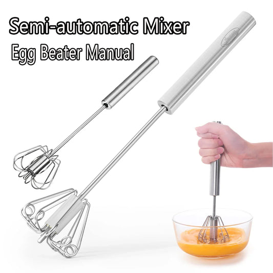 Semi-Automatic Hand Whisk | Stainless Steel Egg Beater Hand Whisk Oasis Select