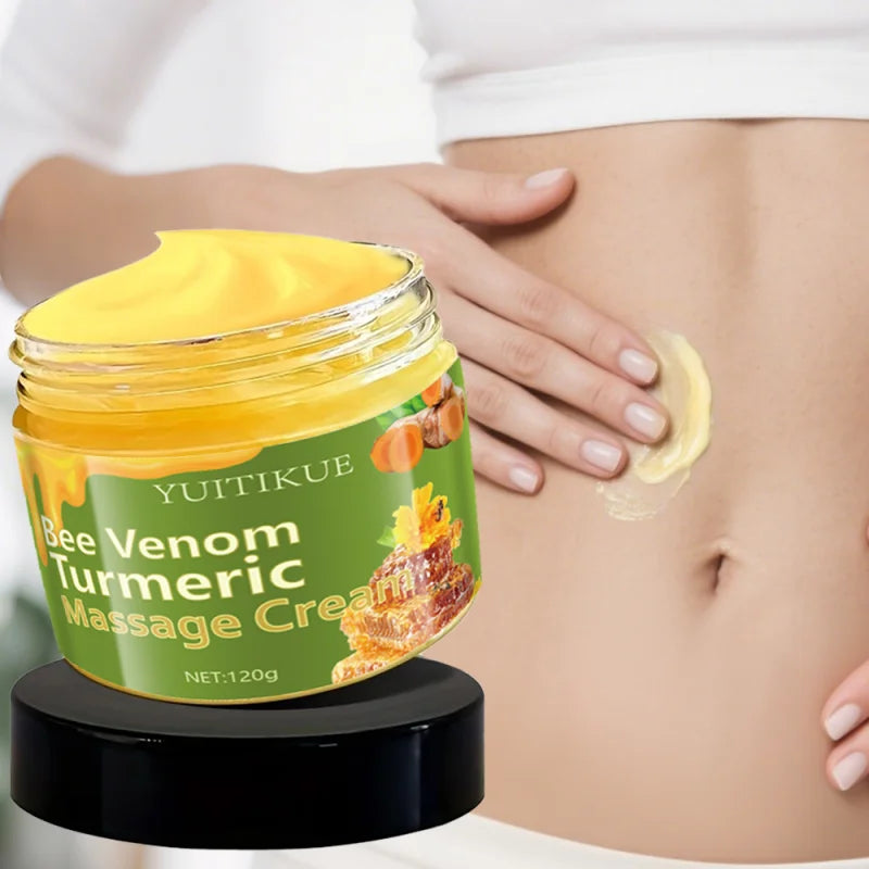 120g Bee Venom Turmeric Massage Cream - Suitable for everyone, firms and moisturizes the skin, locks in moisture, leaves the ski Peaceful Pleasures Health and Wellness 120g