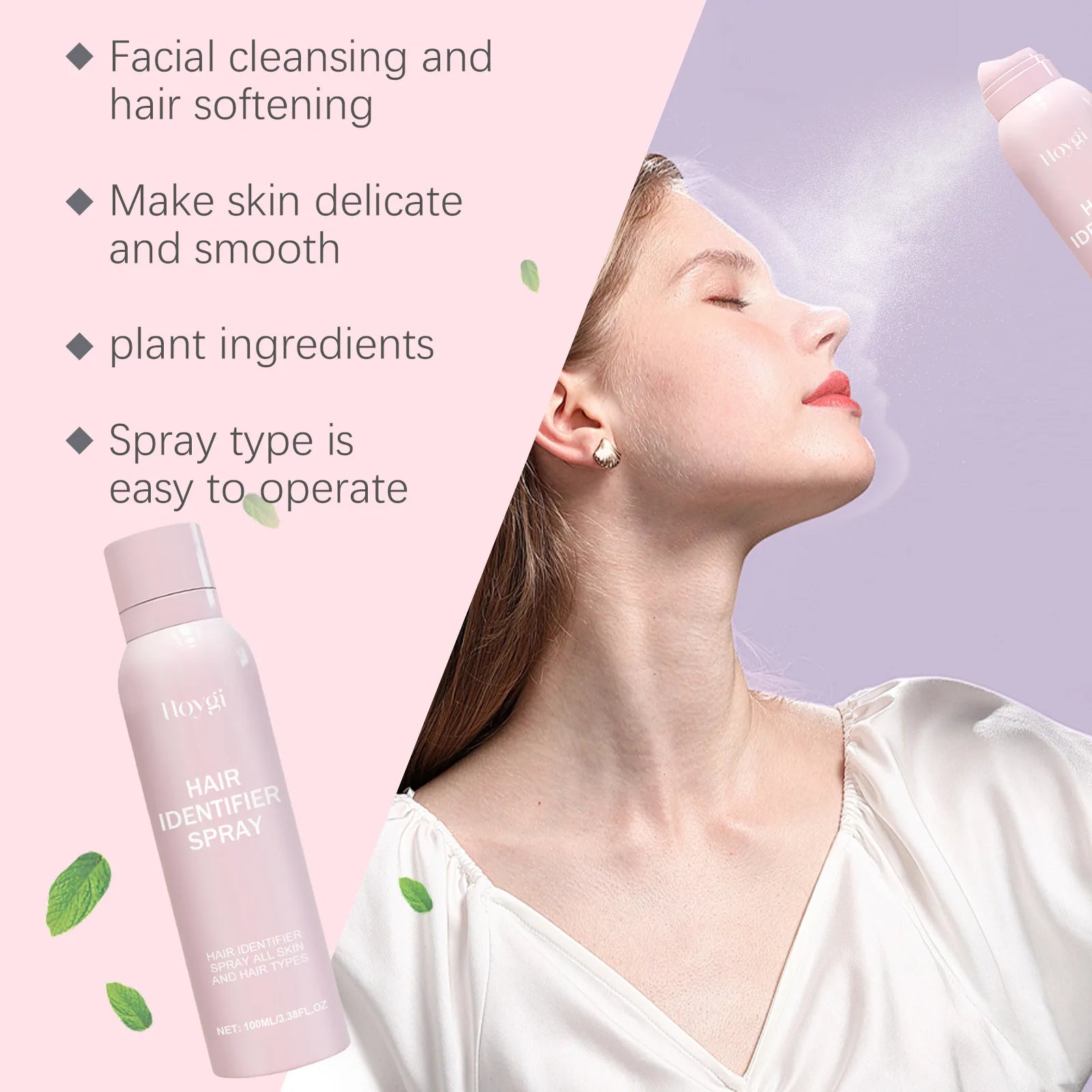 Hair Removal Spray Set for Gentle Facial Hair Care, 100ML Facial Hair Recognition Spray, 4 Eyebrow Trimmers for Smooth Skin Peaceful Pleasures Health and Wellness