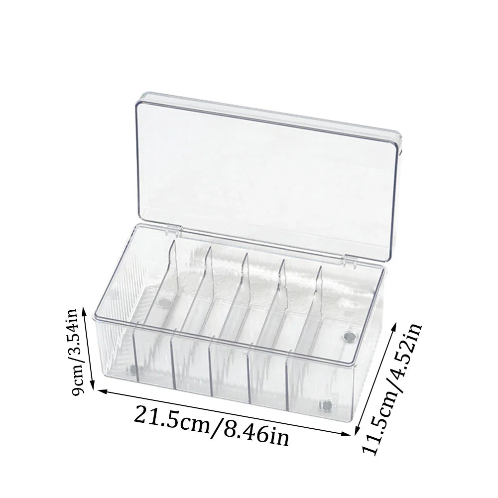 Acrylic Multi-Grid Makeup & Nail Tool Desktop Organizer Box