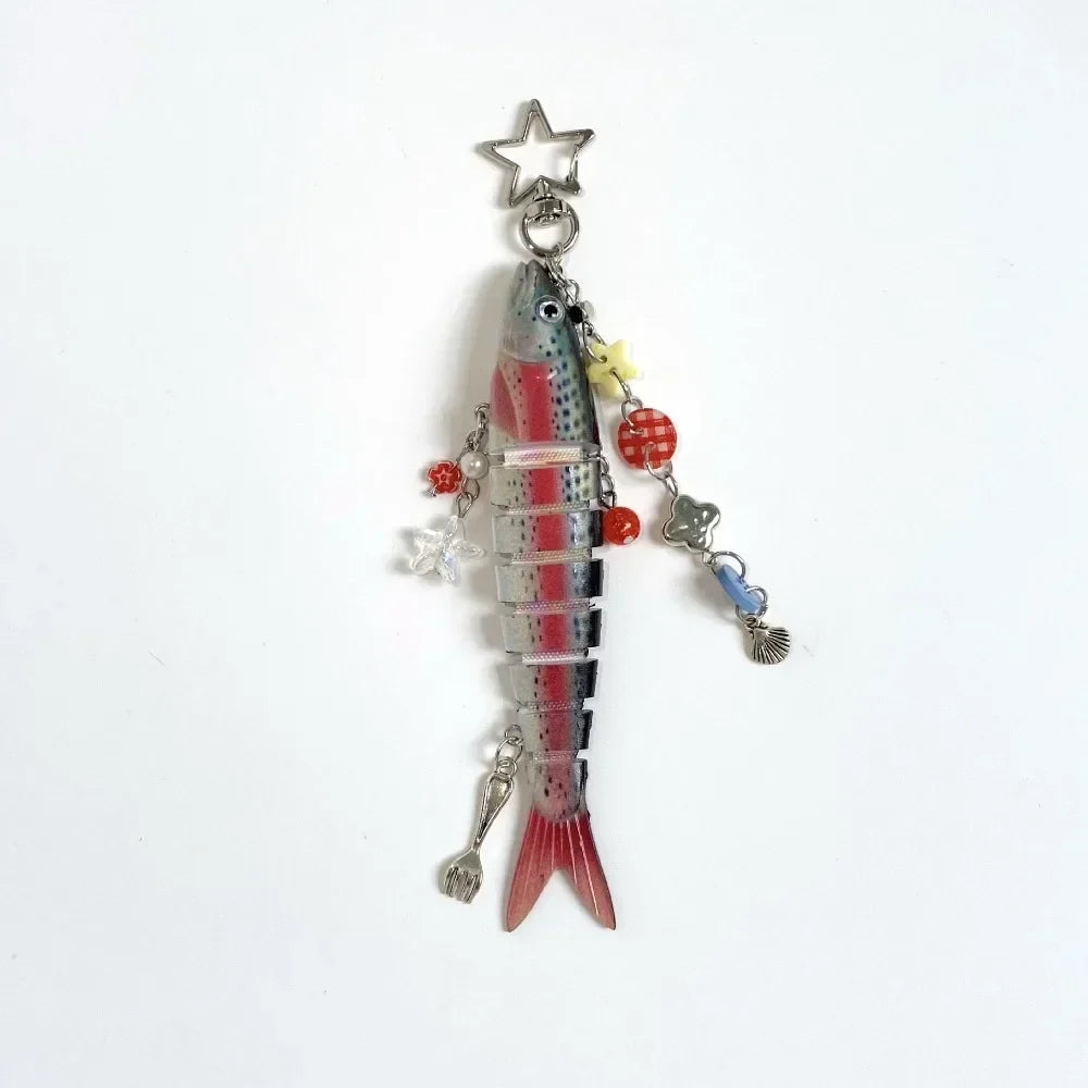 Multi-Jointed Simulation Fish Keychain – Backpack Pendant Gift