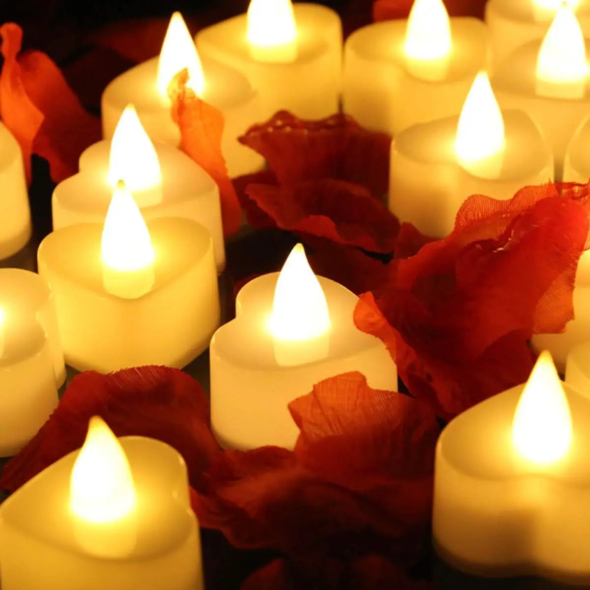 Heart Shape LED Candles Light Flameless Love Candle Light for Marriage Proposal Wedding Valentine's Day Anniversary Thanksgiving Peaceful Pleasures Health and Wellness