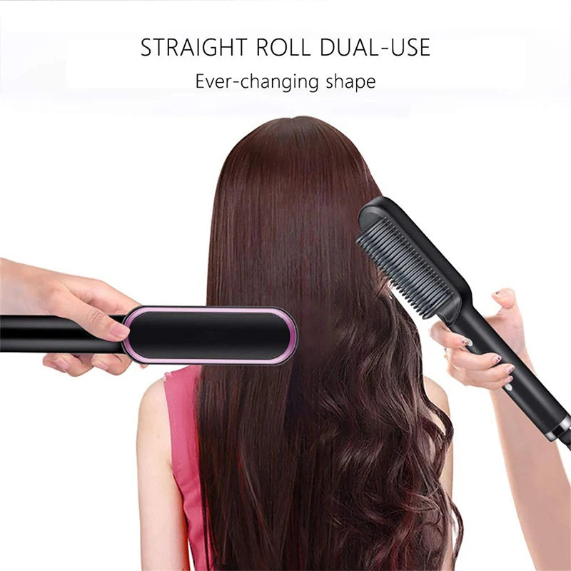 Electric Hair Brushes Straightening Brush Fast Heating Comb Curling Iron Hair Styling Tools Hair Straightener Brush Peaceful Pleasures Health and Wellness