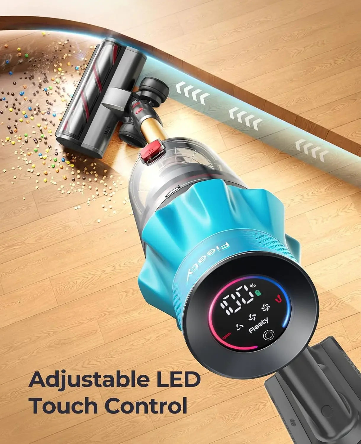 Cordless Vacuum Cleaner 650W/55Kpa, Stick Vacuum with 70 Min Runtime, Touch Display, 6-in-1 for Carpet/Hard Floor/Pet Hair Peaceful Pleasures Health and Wellness