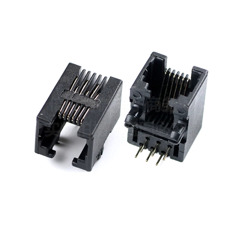 10PCS RJ11 Telephone Socket Curved Pin 95001 4P4C 6P6C 6P4C 8P8C Female Jack Pcb Connector Peaceful Pleasures Health and Wellness