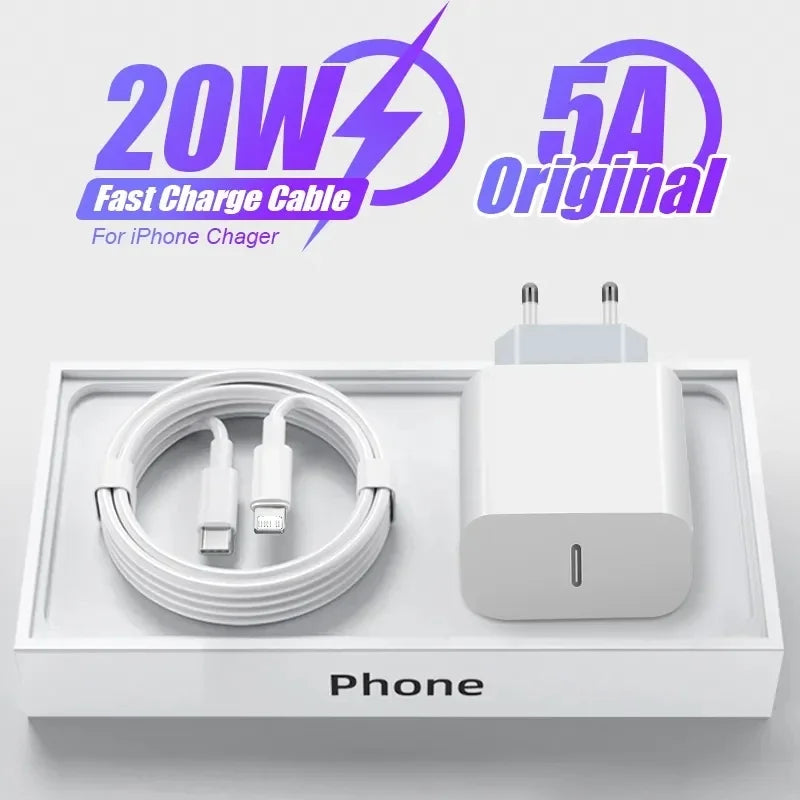 20W USB-C PD Fast Charger for iPhone 15 14 13 Pro Max