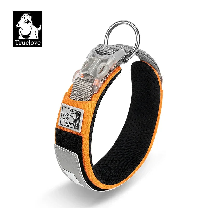 Truelove Pet Collar Reflective Multifunctional Personalized Dog Collar DuPont Soft Breathable Adjustable for Large Dogs TLC5611 Peaceful Pleasures Health and Wellness Orange Ochre S-neck-35-45cm China Mainland