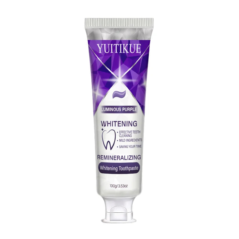 Yuitikue Luminous Purple Whitening Toothpaste, Remineralizing Teeth Whitening Paste for Effective Cleaning & Brightening, 100g Peaceful Pleasures Health and Wellness 1pc